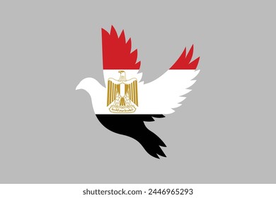 Ilustración vectorial de la bandera de Egipto, Ilustración de la República Árabe de Egipto, Símbolo de patriotismo y libertad, Símbolo egipcio, Símbolo de la República Árabe de Egipto
