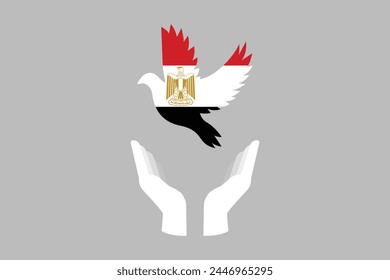 Ilustración vectorial de la bandera de Egipto, Ilustración de la República Árabe de Egipto, Símbolo de patriotismo y libertad, Símbolo egipcio, Símbolo de la República Árabe de Egipto
