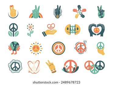 Peace Element Illustration Element Set