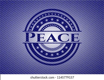 Peace emblem with denim texture