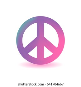 Peace Emoticon on White Background. Isolated Vector Illustration 