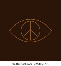 Símbolo del logotipo de los ojos de la paz - Vector