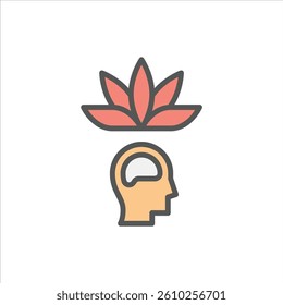 peace filled outline icon. relax color line illustration.