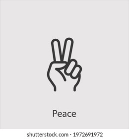 Peace Finger Icon Vector Icon.Editable Stroke.linear Style Sign For Use Web Design And Mobile Apps,logo.Symbol Illustration.Pixel Vector Graphics - Vector