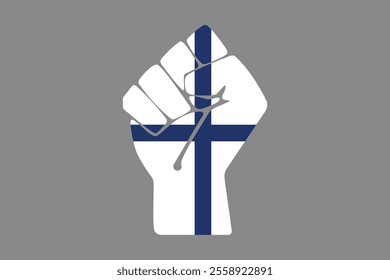 Peace for Finland with flag, Flag of Finland national country symbol illustration Vector, Rectangle Finland flag illustration, Flat vector illustration
