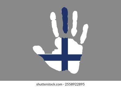 Peace for Finland with flag, Flag of Finland national country symbol illustration Vector, Rectangle Finland flag illustration, Flat vector illustration
