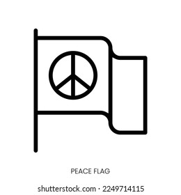 peace flag icon. Line Art Style Design Isolated On White Background