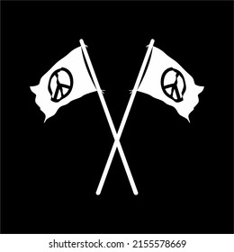 Peace Flag Silhouette. Symbolism of the Peace, Stop War, No War or War is Over. Vector Illustration