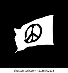 Peace Flag Silhouette. The symbolism of the Peace, Stop War, No War or War is Over. Vector Illustration 