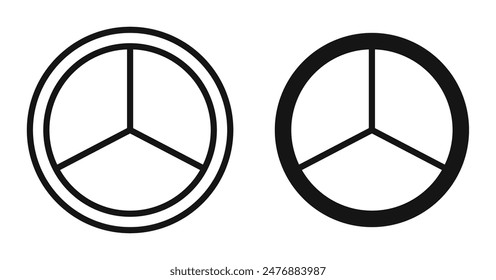 Peace flat liner icon set.