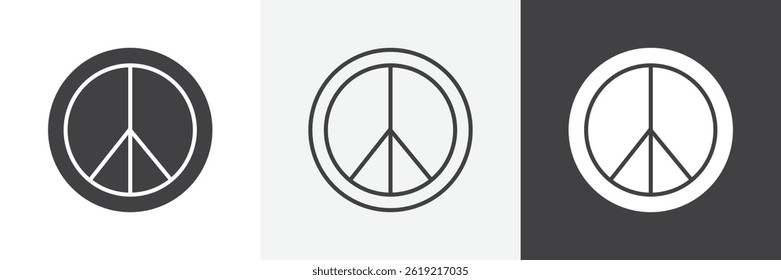 Paz plana e forro de ícones de vetor conjunto