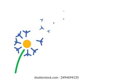 Peace flower white background illustration