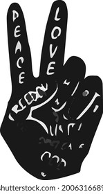 peace freedom hand silhouette vector art
