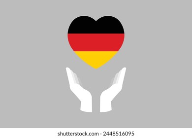 Peace for Germany with flag, Germany flag vector graphic, National Germany flag, Vector illustration, Computer illustration
