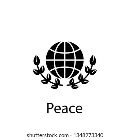 peace, globe, flower icon. Element of Peace and humanrights icon. Premium quality graphic design icon. Signs and symbols collection icon for websites
