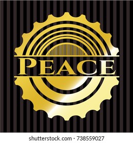 Peace gold shiny emblem