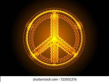  Peace Gold symbol background.