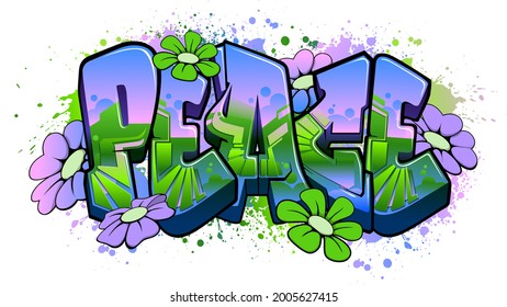 Peace In Graffiti Art Design