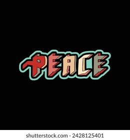 Peace graffiti lettering art vector design.