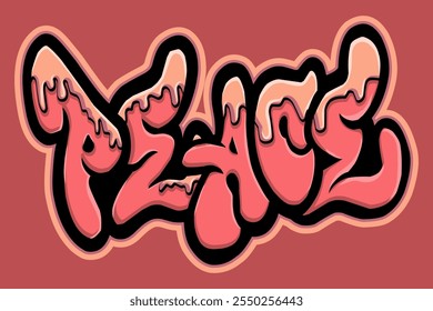 peace graffiti lettering typography art illustration