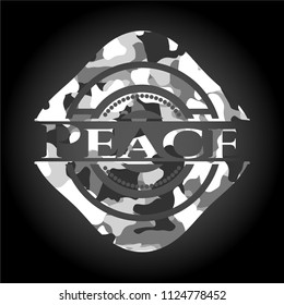 Peace grey camouflaged emblem
