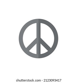 Peace grey flat vector icon