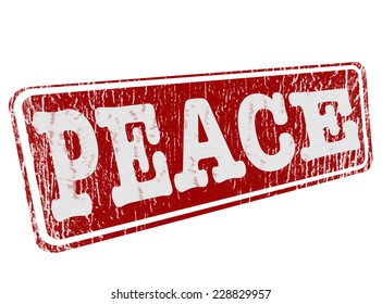 peace grunge stamp with on vector illustration