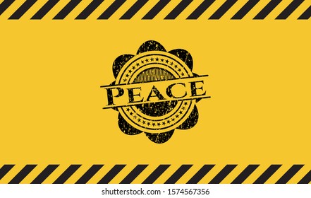 Peace grunge warning sign emblem. Vector Illustration. Detailed.