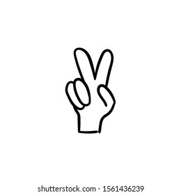 peace of hand doodle icon vector hand drawing 