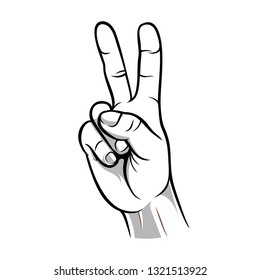 Peace hand finger