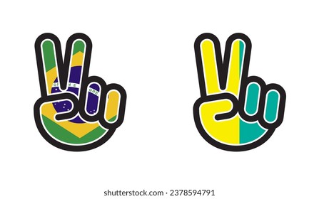 Dedos de la mano de la paz Brasil Japón Wakaba Shoshinsha Mark El conductor de la hoja Icono del motociclista Sticker Decal Signo Etiqueta del distintivo EPS Vector de la marca EPS Transparente No Antecedentes Imágenes prediseñadas 