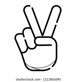 Peace hand gesture icon