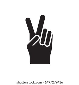 Peace hand gesture icon. flat simple pictogram. Victory hand friendship vector illustration