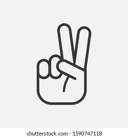 Peace Hand Gesture Icon Isolated On White Background. Vector Illustration. Eps 10.