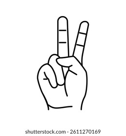 peace hand gesture line icon vector. peace hand gesture sign. isolated contour symbol black illustration