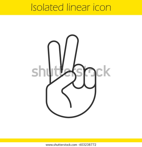 Peace Hand Gesture Linear Icon Thin Stock Vector (Royalty Free) 603238772