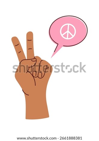 Peace hand gesture message design