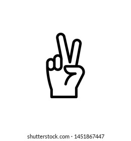 Peace hand gesture outline icon. Element of hand gesture illustration icon. signs, symbols can be used for web, logo, mobile app, UI, UX