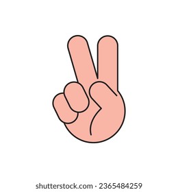 Peace Hand Gesture Simple Vector Illustration