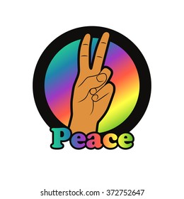 Peace hand gesture. Vector illustration of peace icon.