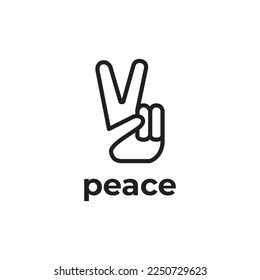 peace hand icon design template