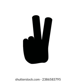 Peace hand icon glyph vector illustration.