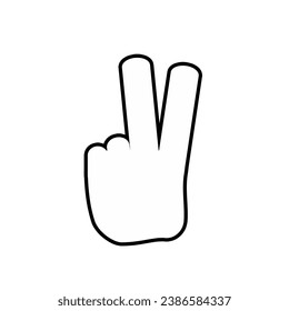 Peace hand Symbol Linie Vektorgrafik.