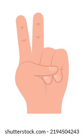peace hand icon on white background