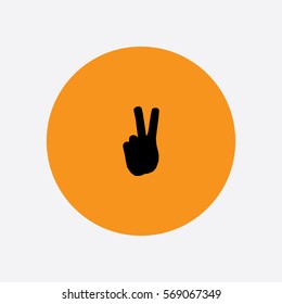 Peace Hand icon silhouette vector illustration

