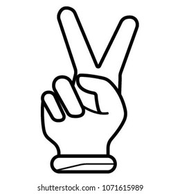 Peace Hand Icon Vector Stock Vector (Royalty Free) 1071615989 ...