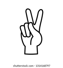 Peace Hand Sign Black Outline Vector Stock Vector (Royalty Free ...