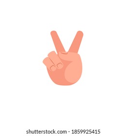 Peace hand sign cartoon icon. Clipart image isolated on white background.