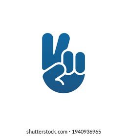 Peace hand sign logo template design