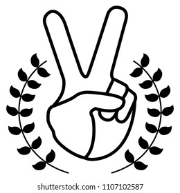 Peace hand symbol